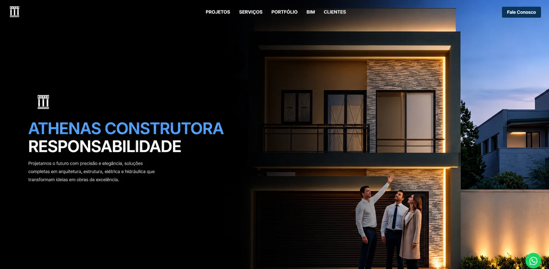 Athenas Construtora — Landing Page Profissional
